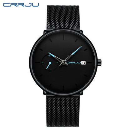 Crrju Sports Date Mens Watches Top Brand Luxury Waterproof Sport Watch