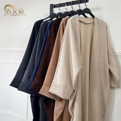 Middle East Dubai Türkiye Autumn Winter Daily Cardigan Dress