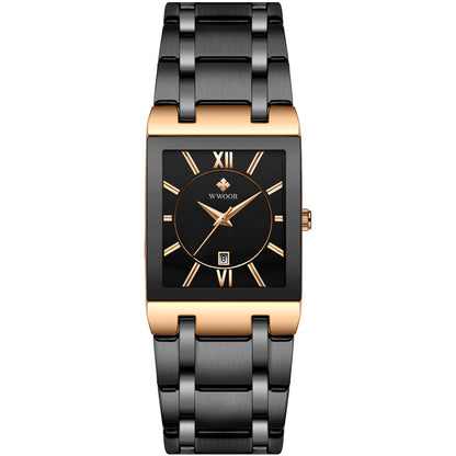 Fully Automatic Non-Mechanical Square Men's Steel Band Quartz Watch Waterproof Watch