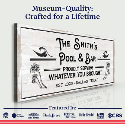 Personalized Rustic Pool And Bar Sign III