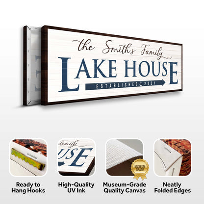 Family Lake House Arrow Sign III