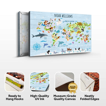 Animals And Countries Map Sign