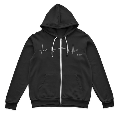 Fishing Cardiogram Zip Hoodie