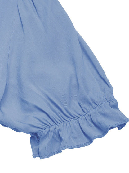 Notched Short Sleeve Tiered Midi Dress