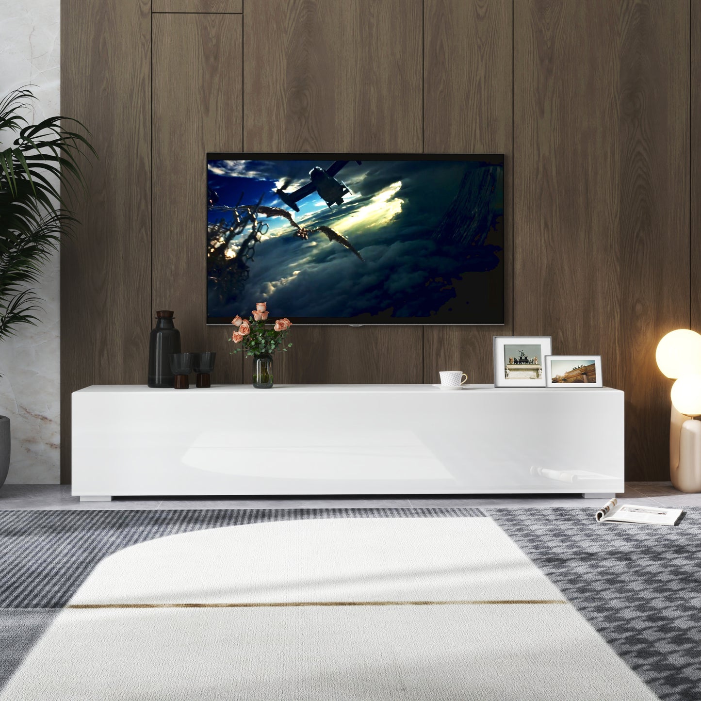 Modern Entertainment Center With Storage   Media Console For Living Room