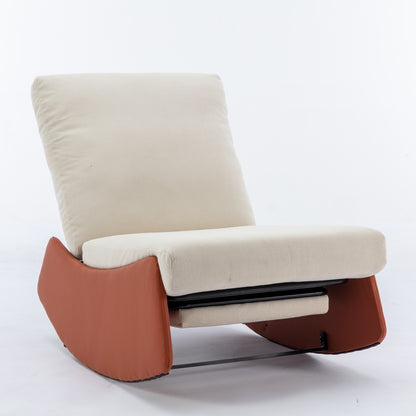 Modern Rocking Chair Recliner, Comfy Rocker Nursery Chair With Footrest, Accent Reading Chair, Uphol