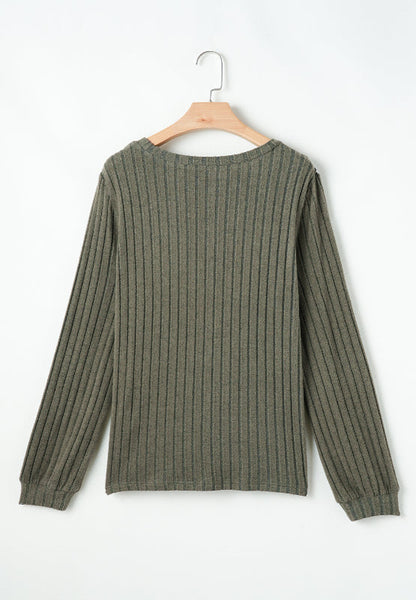 Leopard Round Neck Long Sleeve T-Shirt