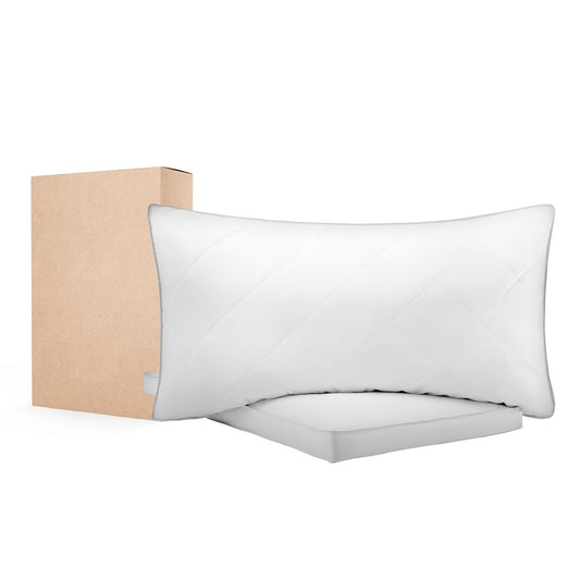 Bed Pillows For Sleeping, Set Of 2, King Size Luxury Quality Hotel Pillows With Original Down Alternative Filling, Supportive And Fluffy, Bedding For Back, Stomach And Side Sleepers, White