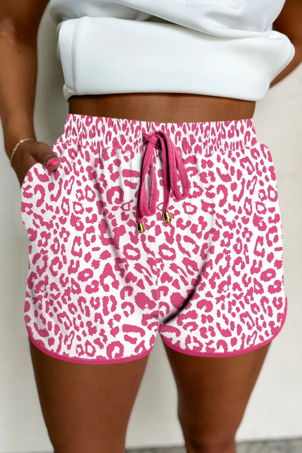 Leopard Drawstring Shorts