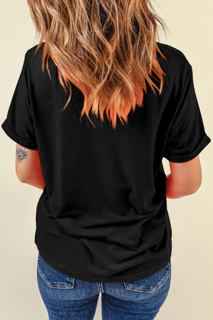 Graphic Round Neck Short Sleeve T-Shirt