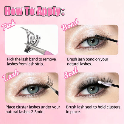 12 Rows Of 30D Plus 40D Clusters Of 240 Segmented Lashes Set
