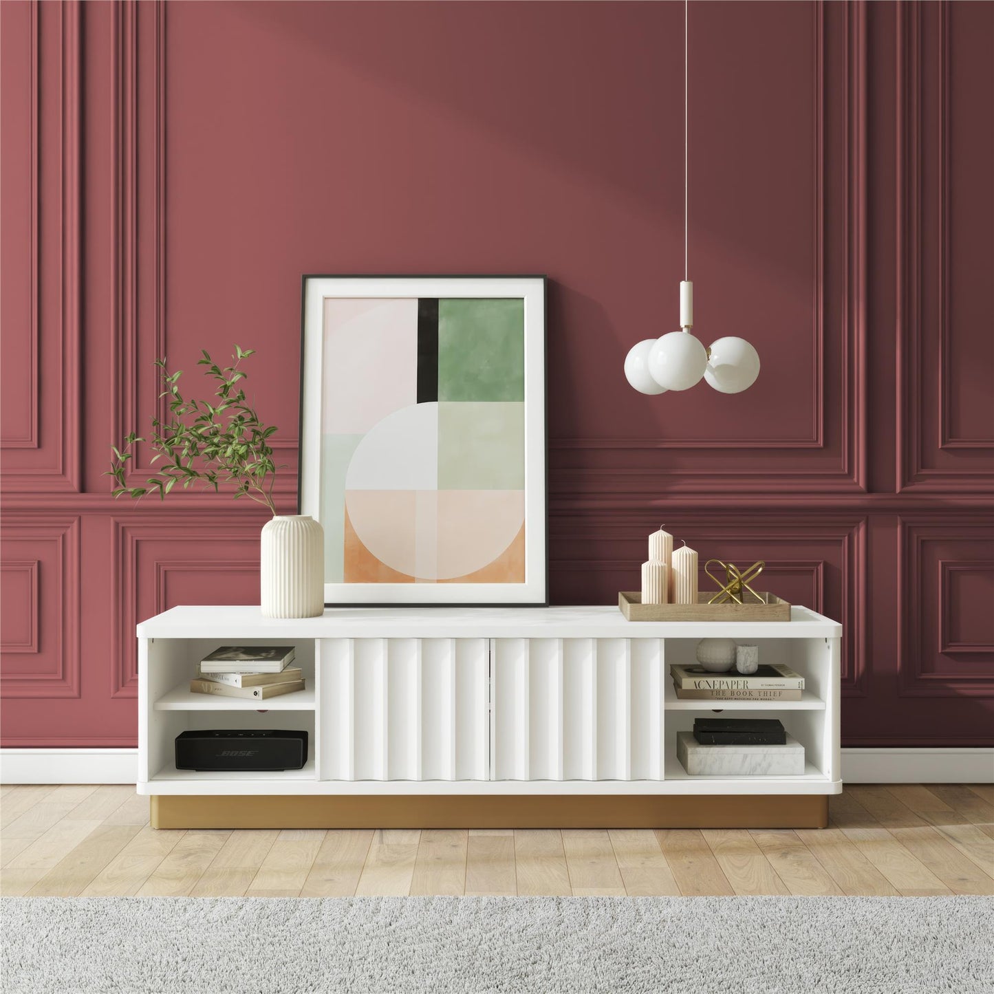 Rene Modern Scalloped TV Stand For TVs Up To 65inch