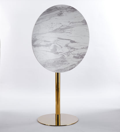 31.5 Folding GOLDEN AND WHITE Tulip BAR Table Mid-century BAR  Table For 2-4 People With Round Mdf Table Top, Pedestal BAR  Table,  MDF Top