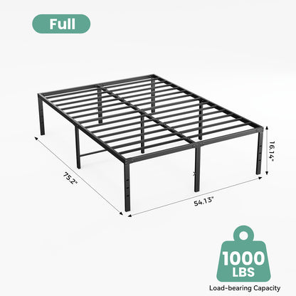 Sturdy And Durable Metal Base Frame, Noiseless Sturdy Steel Crossbars, Under-bed Storage Space, No Need For Box Springs