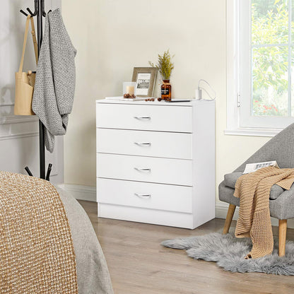 4 Drawers, 2 USB  2 Sockets, Bedside Table