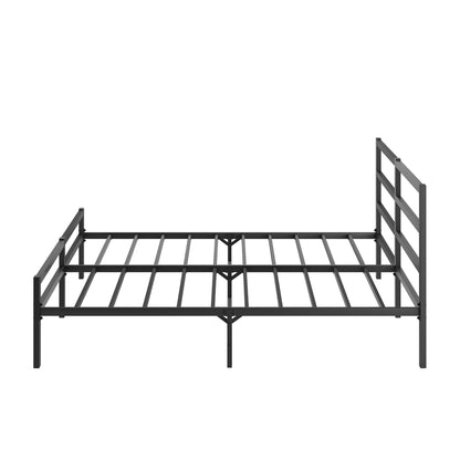 Metal Platform Bed Frame With Headboard, Sturdy Metal Frame, No Box Spring NeededQueen