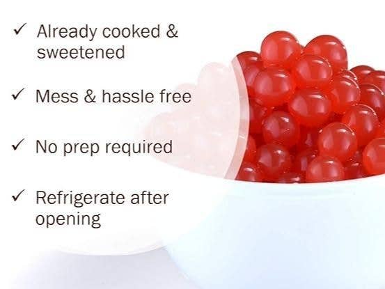 Strawberry Flavored Popping Boba 1 LB