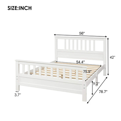 Anysun Full Size Bed Frame Solid Wood Platform Bed with Headboard for Kid's