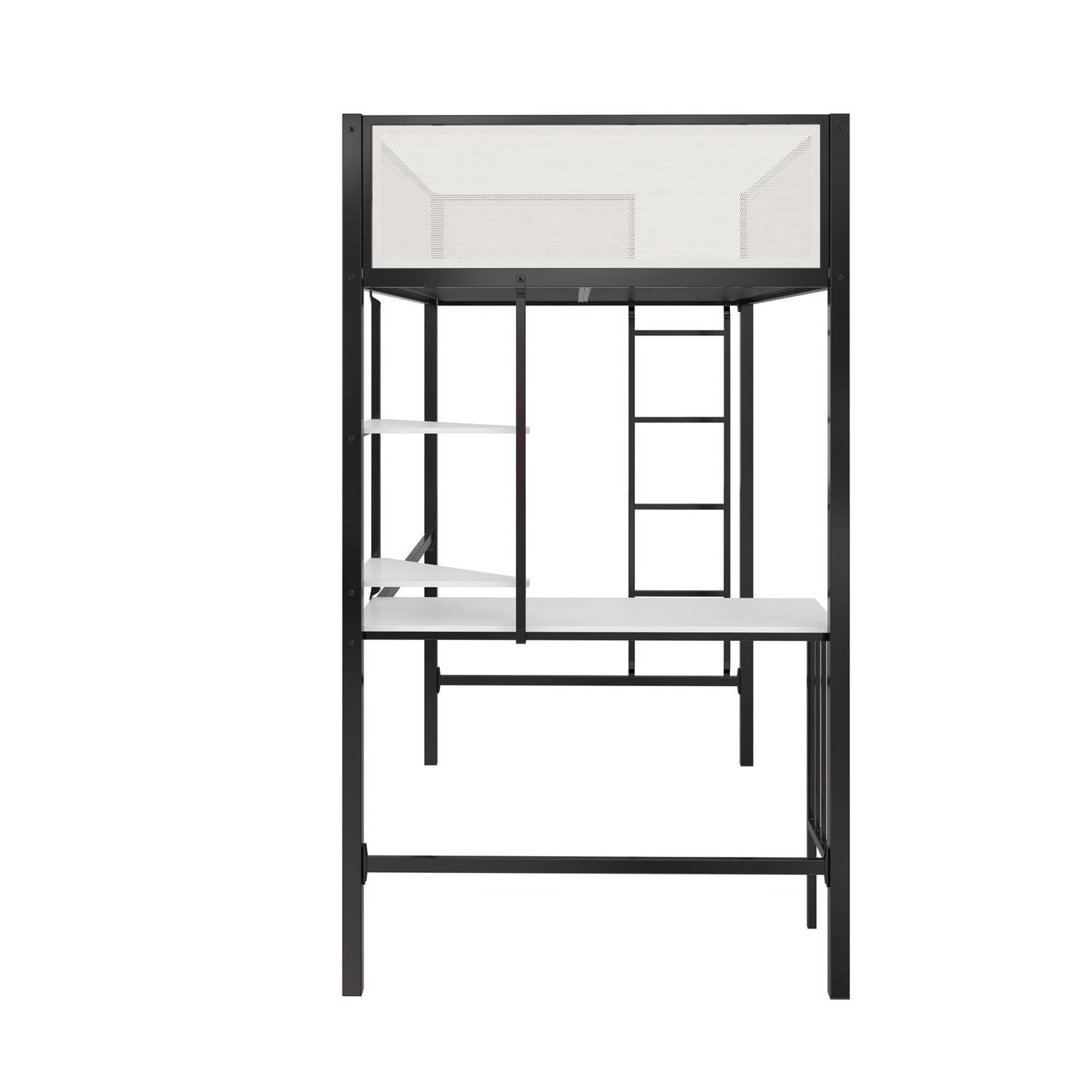 Axel Twin Loft Bed With Desk & Shelves
