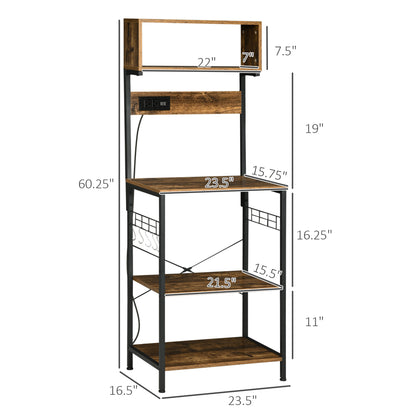 Kitchen Bakers Rack with Power Outlet