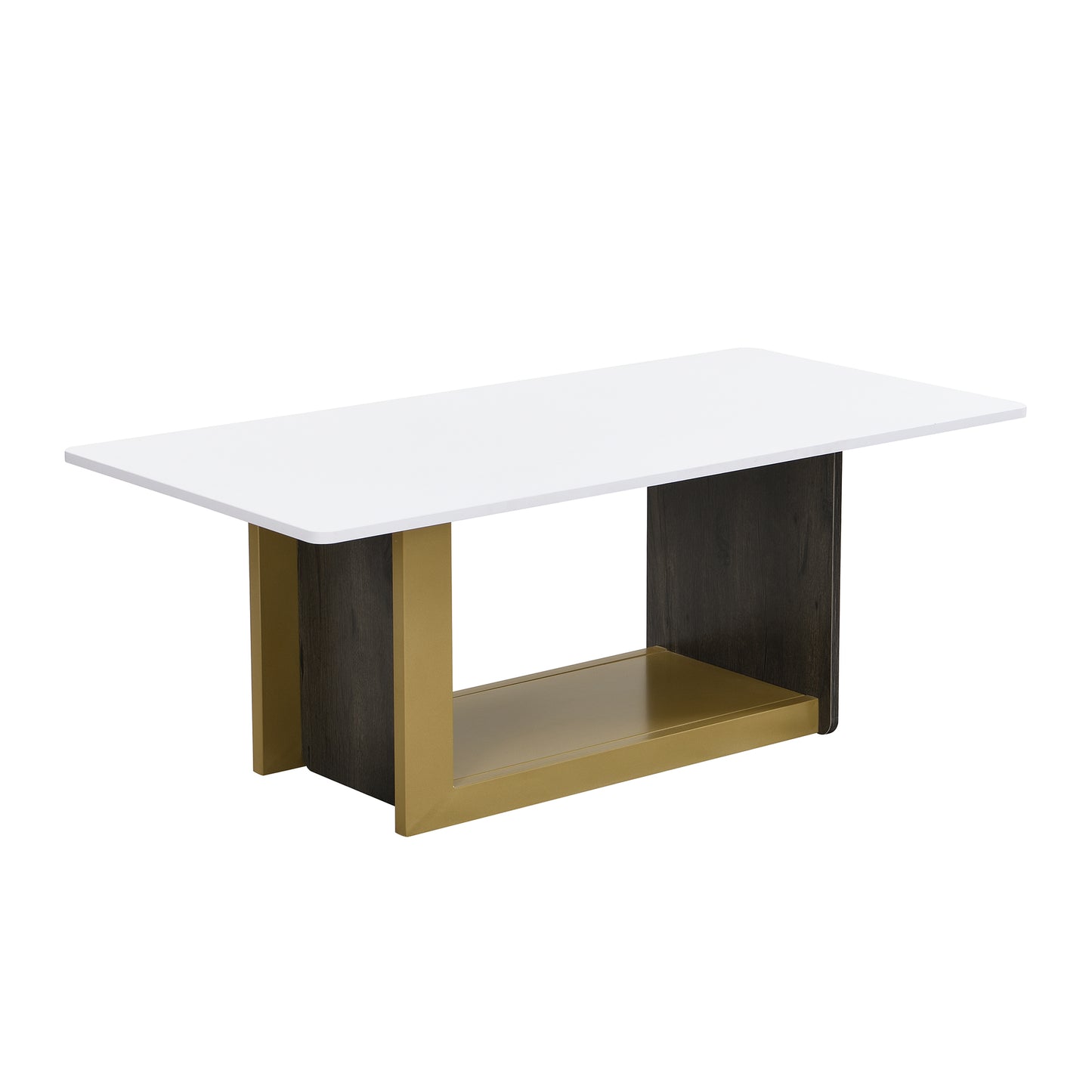 VIBE HAUS Modern Light Luxury TV Stand And Coffee Table Set Of 2, Modern TV Console,Wood Center Tables With Spacious Top, Storage Cabinet & Open Adjustable Shelves For Living Room