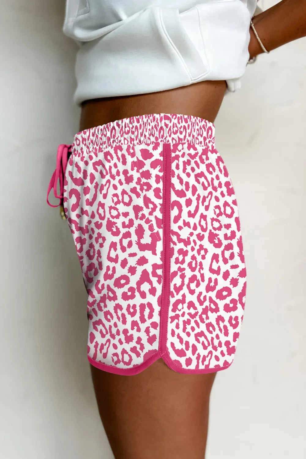 Leopard Drawstring Shorts