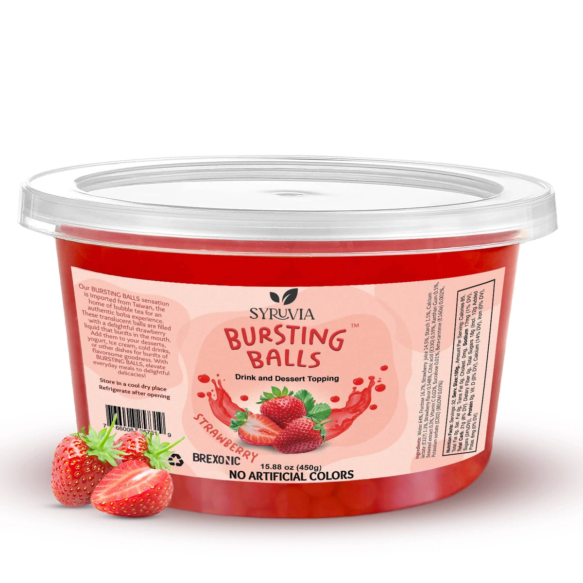 Strawberry Flavored Popping Boba 1 LB