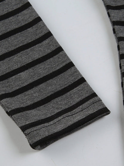 Striped Boat Neck Long Sleeve T-Shirt