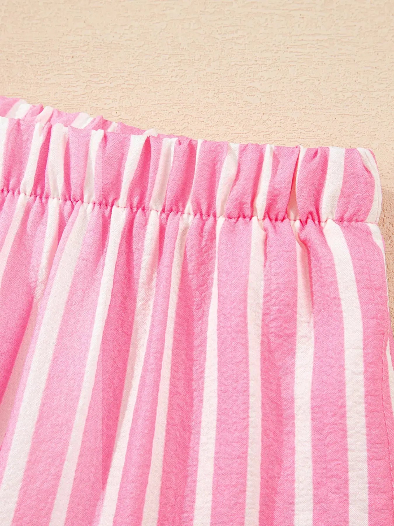 Stripe Buttoned Front Long Sleeve Top and Pants 2 Piece Sleepwear