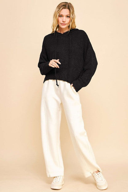 Back To School Sweater - Davi & Dani Drop Shoulder Long Sleeve Hooded Sweater