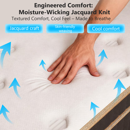 10 Inch Twin Mattress, Innerspring Mattress With Black Gold Trim & White Cover - Medium Firm Support, Breathable Design For Kids, Teens, Dorms & Guest Rooms