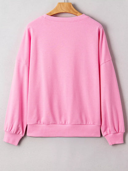 USA Map Patched Long Sleeve Sweatshirt