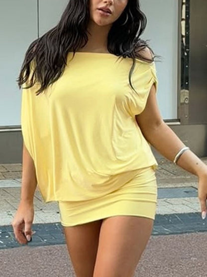 Off-Shoulder Ruched Bodycon Mini Dress