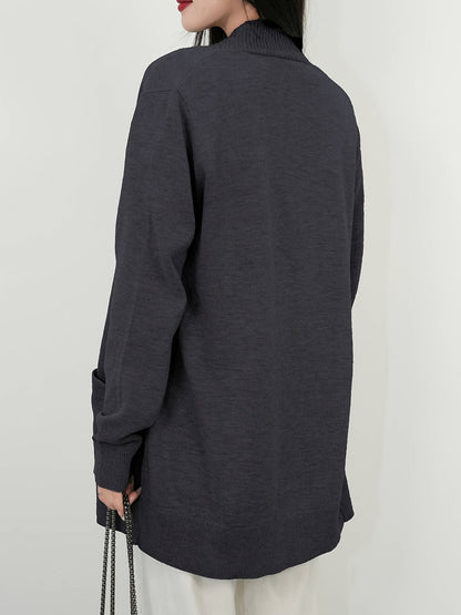 Open Front Long Sleeve Sweater Cardigan