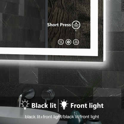 Anti-fog LED Bathroom Mirror With Dual Light Source And Three Lighting Modes