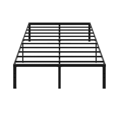 Black Full Size Simple Basic Platform Metal Bed Frame - 14 Inch Bed Height