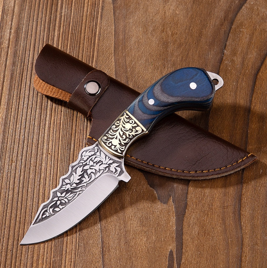 Blue Carved Fruit Knife