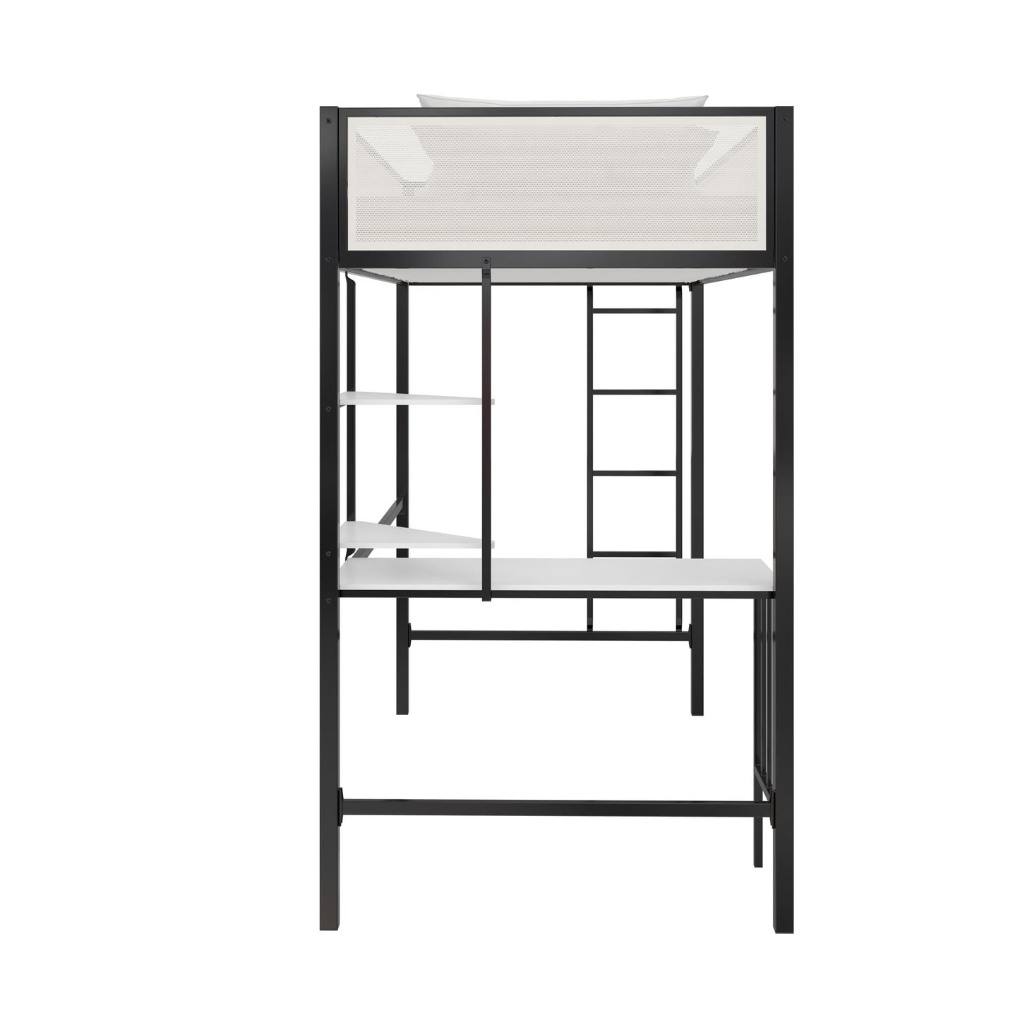 Axel Twin Loft Bed With Desk & Shelves
