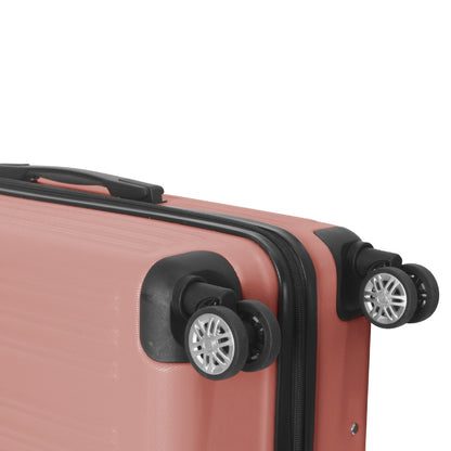 3-Piece Lightweight ABS Hardshell Luggage Set 20, 24, 26 In Rice Brown With Spinner Wheels, TSA Lock, And Adjustable Telescopic Handle - Durable Travel Suitcases