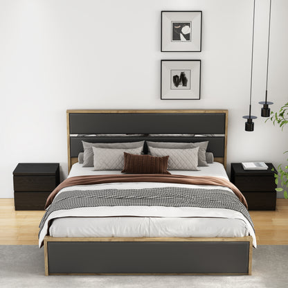 19.7-Inch Black Nightstand With 2 Drawers, Beside Table With Drawers Handle Free Design,Thickened Top Plate,Small Side Table Storage Cabinet 2 Drawer Night Stand For Bedroom,Living Room
