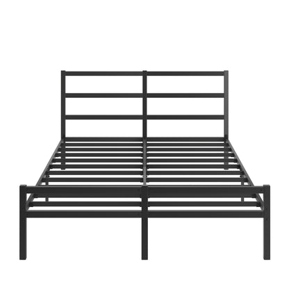 Metal Platform Bed Frame With Headboard, Sturdy Metal Frame, No Box Spring NeededQueen