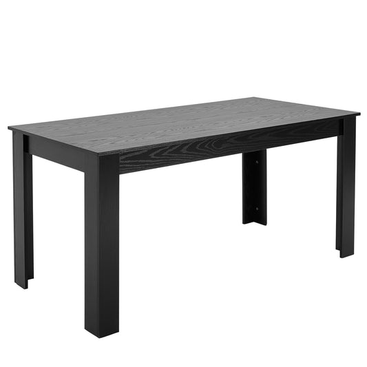 63in Rectangle Dining Table Wood Kitchen Table For 4-6 Person Black (Only Table)