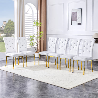 Set Of 2,Retro Alligator Skin Upholstered Dining Chairs,with Crystal Buckle Design And Faux Leather Design,a Touch Of Elegance And Mystery To The Dining Area.Gold Plated Metal Feet