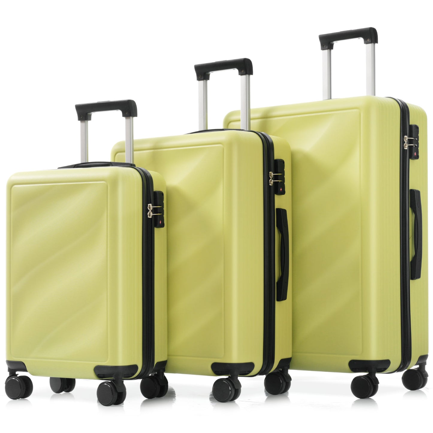 Luggage Set 3 Piece, Lightweight Durable ABS Suitcases With Spinner Wheels And TSA Lock, Carry-on & Checked Travel Luggage 20-24-28