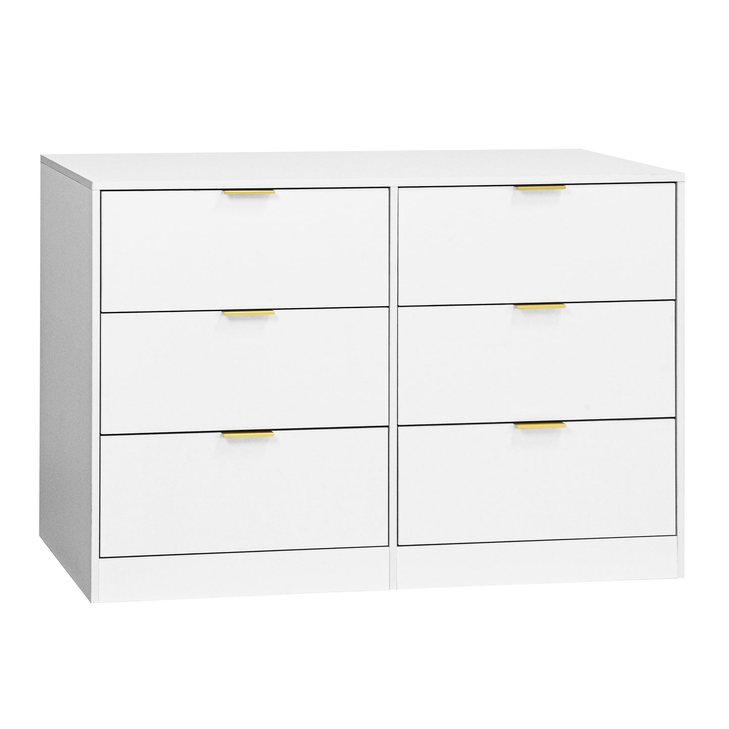 Simply Modern 6-Drawer Dresser, Chest Of Drawers For Bedroom, Living Room, Hallway, And Entryway - Large Storage Cabinet White