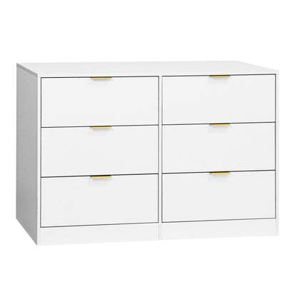 Simply Modern 6-Drawer Dresser, Chest Of Drawers For Bedroom, Living Room, Hallway, And Entryway - Large Storage Cabinet White