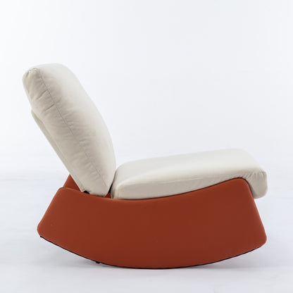 Modern Rocking Chair Recliner, Comfy Rocker Nursery Chair With Footrest, Accent Reading Chair, Uphol