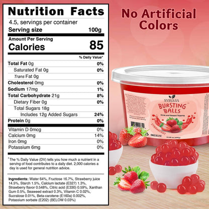 Strawberry Flavored Popping Boba 1 LB