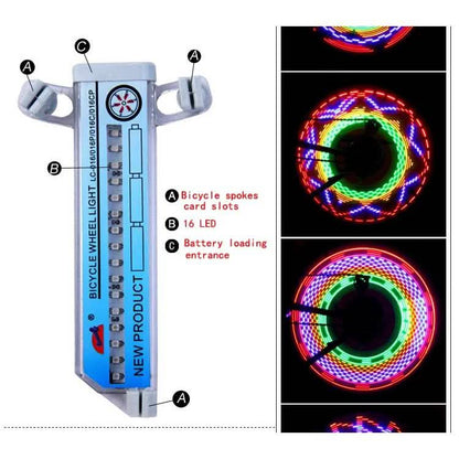 Colorful Rainbow 32 LED Wheel Signal Lights for Cycling Bikes Bicycles Outdoor