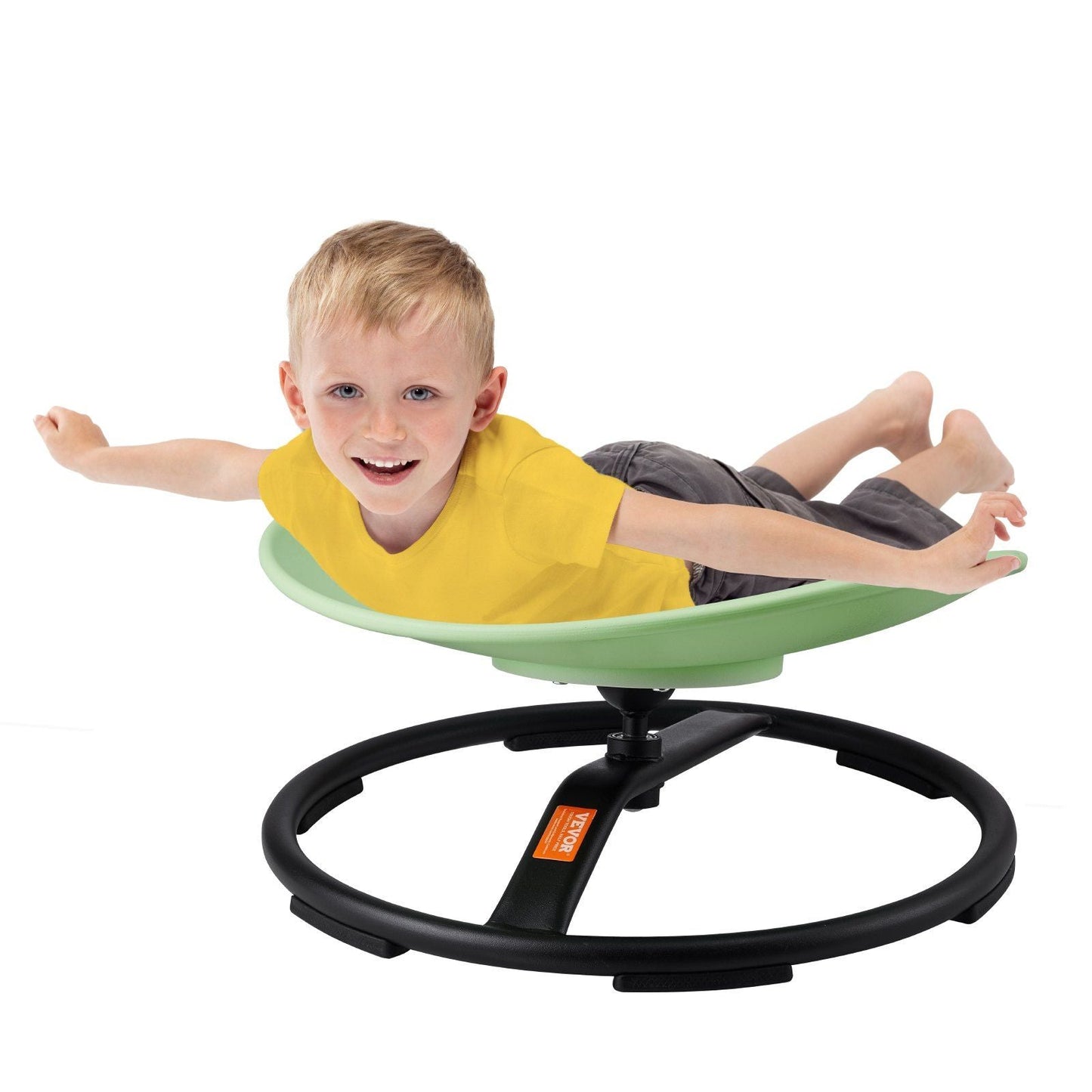 Kids Swivel Chair, 220 LBS Capacity, Sensory Spinning Chair, Autistic Kids Sensory Toy Chair with Non-Slip Metal Base, Toddler Sit and Spin Chair for Coordination Balance Focus Training Green